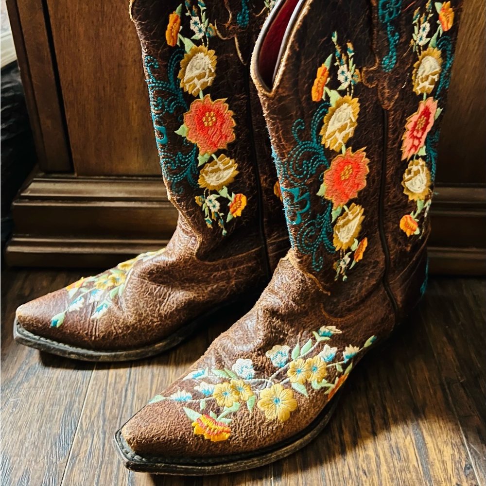 Vintage floral western boots - Picture 3 of 4